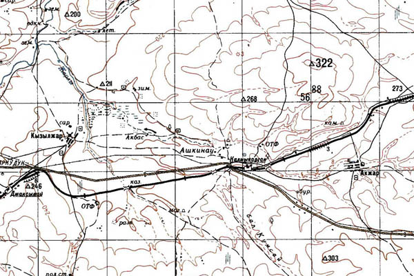 Уменьшенный фрагмент представленной топографической карты M-40-27 - Trasa.ru