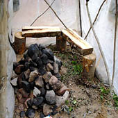 Trasa.Ru - После того как огонь прогорит баня накрывается тентом