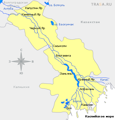 Карта Астраханской области