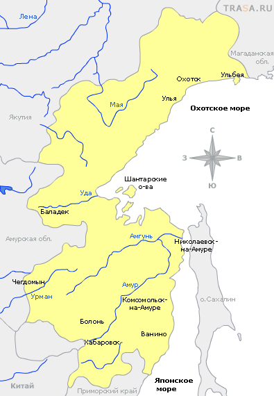 Карта Хабаровского края
