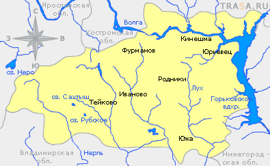 Карта Ивановской области