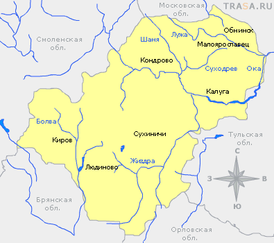 Карта Калужской области