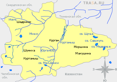 Карта Курганской области
