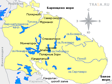 Карта Мурманской области