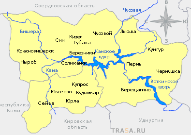 Карта Пермского края