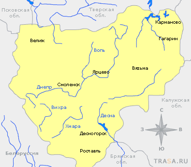 Карта Смоленской области