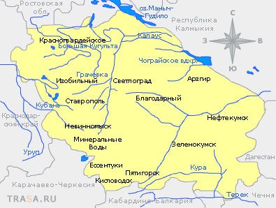 Карта Ставропольского края