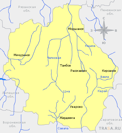 Карта Тамбовской области