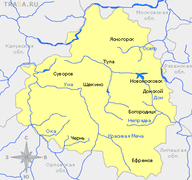Карта Тульской области