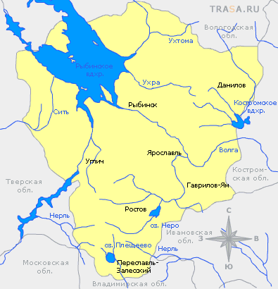 Карта Ярославской области
