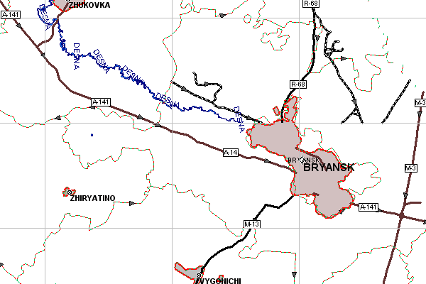 Векторная карта Брянской области для GPS навигаторов Garmin. Trasa.ru