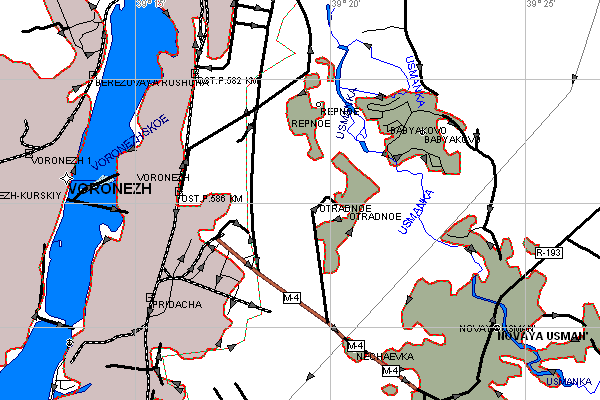 Векторная карта Воронежской области для GPS навигаторов Garmin. Trasa.ru