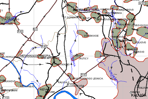 Векторная карта Калужской области для GPS навигаторов Garmin. Trasa.ru