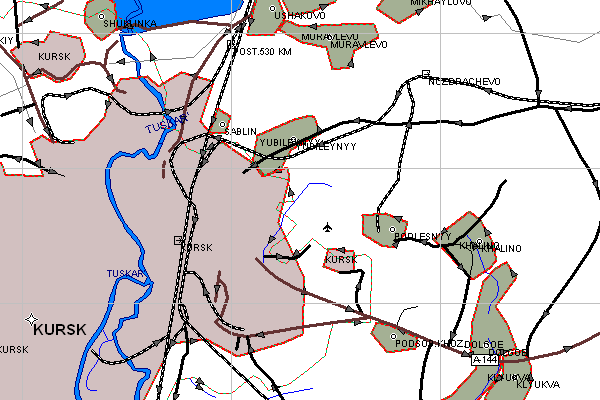 Векторная карта Курской области для GPS навигаторов Garmin. Trasa.ru