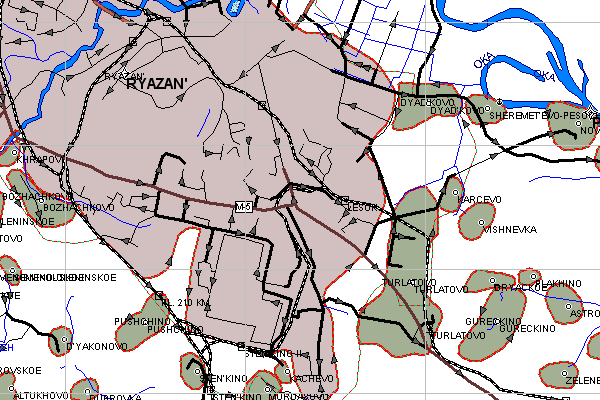 Векторная карта Рязанской области для GPS навигаторов Garmin. Trasa.ru