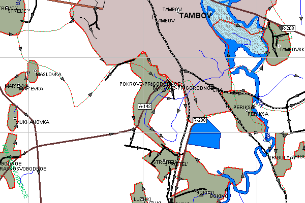 Векторная карта Тамбовской области для GPS навигаторов Garmin. Trasa.ru
