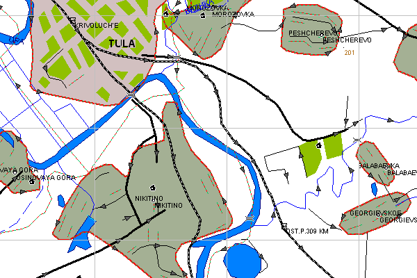 Векторная карта Тульской области для GPS навигаторов Garmin. Trasa.ru