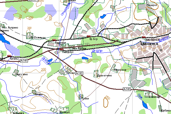 Векторная карта Смоленской области для GPS навигаторов Garmin. Trasa.ru