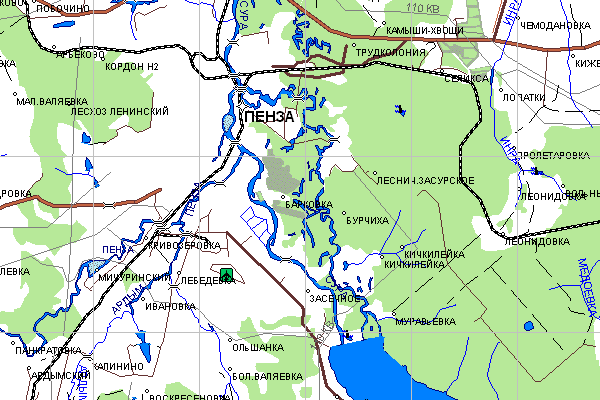 Векторная карта Пензенской области для GPS навигаторов Garmin. Trasa.ru