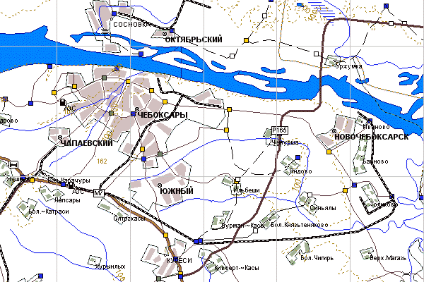 Векторная карта Чувашской республики для GPS навигаторов Garmin. Trasa.ru