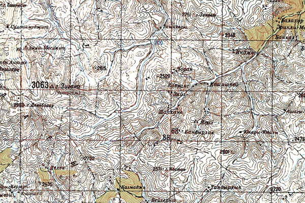 Уменьшенный фрагмент представленной топографической карты K-37-34 - Trasa.ru