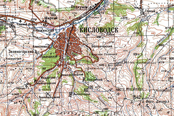 Уменьшенный фрагмент представленной топографической карты K-38-01 - Trasa.ru