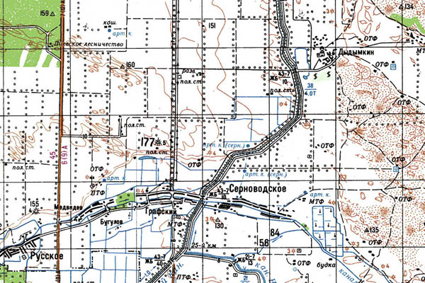 Уменьшенный фрагмент представленной топографической карты K-38-03 - Trasa.ru
