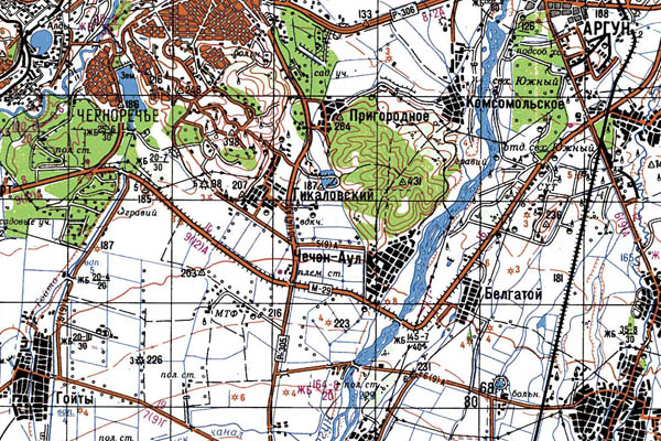 Уменьшенный фрагмент представленной топографической карты K-38-10 - Trasa.ru