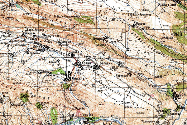 Уменьшенный фрагмент представленной топографической карты K-38-17 - Trasa.ru