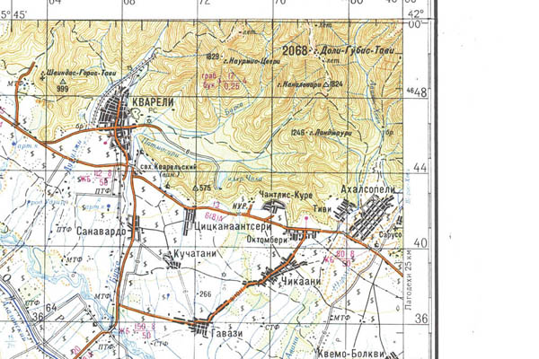 Уменьшенный фрагмент представленной топографической карты K-38-22 - Trasa.ru