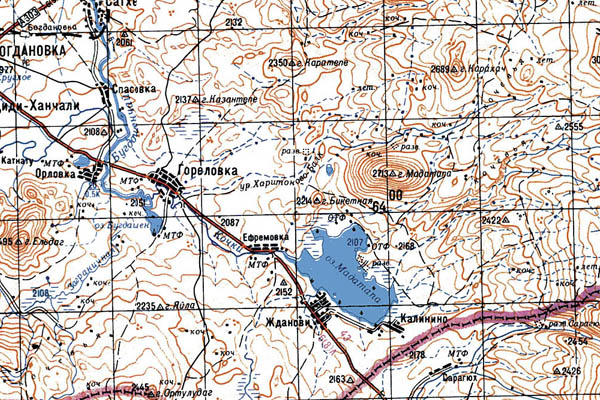 Уменьшенный фрагмент представленной топографической карты K-38-26 - Trasa.ru