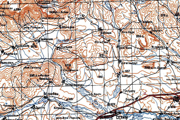 Уменьшенный фрагмент представленной топографической карты K-38-31 - Trasa.ru