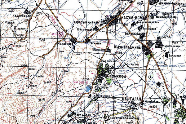 Уменьшенный фрагмент представленной топографической карты K-38-35 - Trasa.ru