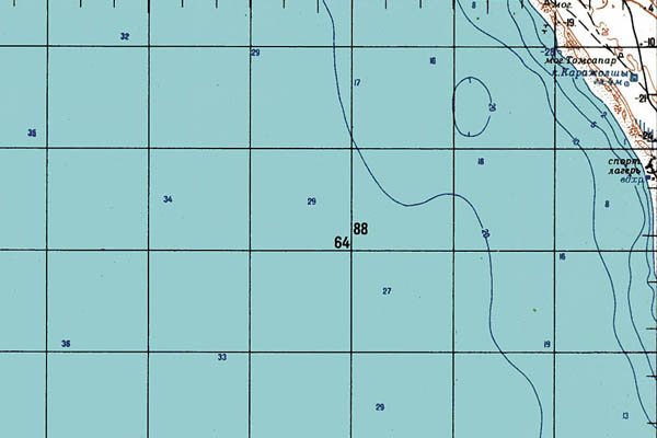 Уменьшенный фрагмент представленной топографической карты K-39-03 - Trasa.ru