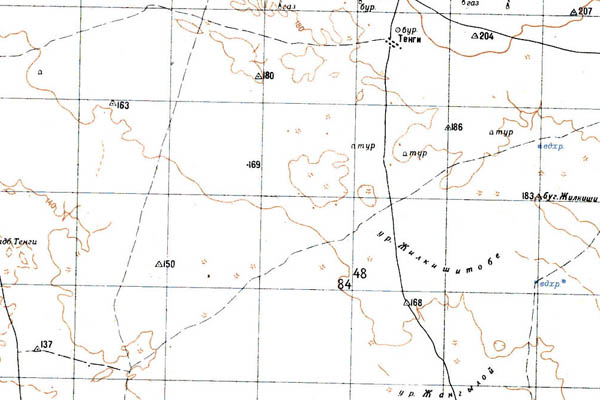 Уменьшенный фрагмент представленной топографической карты K-39-11 - Trasa.ru