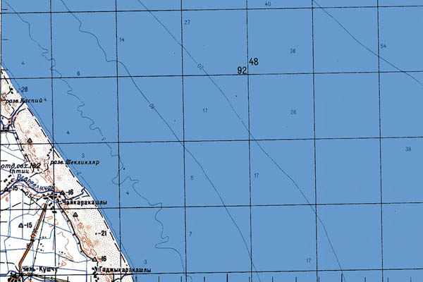 Уменьшенный фрагмент представленной топографической карты K-39-20 - Trasa.ru