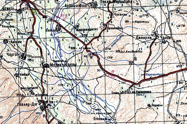 Уменьшенный фрагмент представленной топографической карты K-39-31 - Trasa.ru