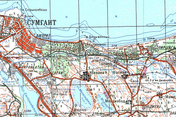 Уменьшенный фрагмент представленной топографической карты K-39-32 - Trasa.ru