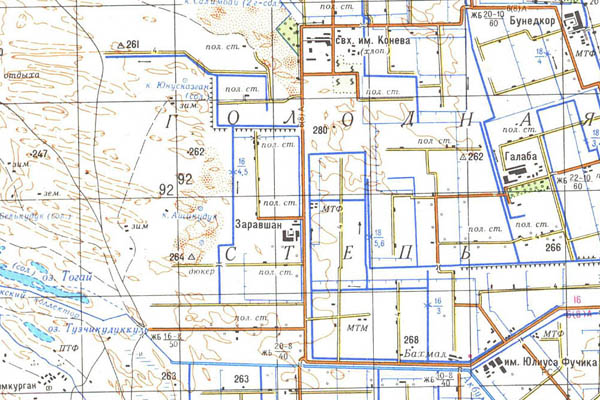 Уменьшенный фрагмент представленной топографической карты K-42-32 - Trasa.ru