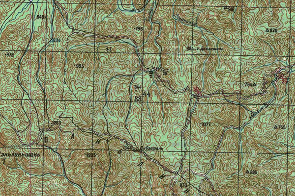 Уменьшенный фрагмент представленной топографической карты K-52-11 - Trasa.ru