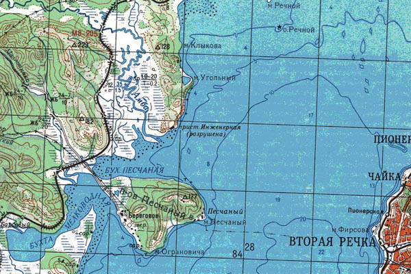 Уменьшенный фрагмент представленной топографической карты K-52-12 - Trasa.ru