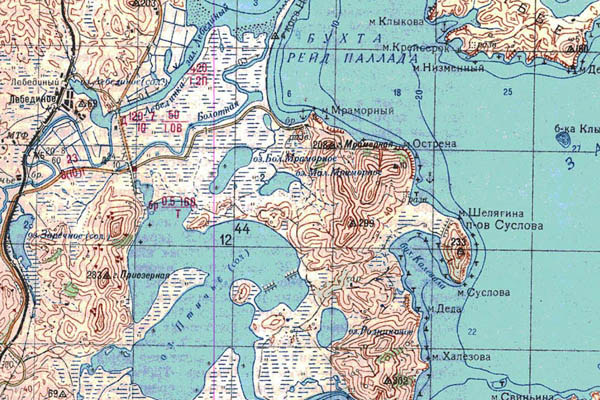 Уменьшенный фрагмент представленной топографической карты K-52-17 - Trasa.ru