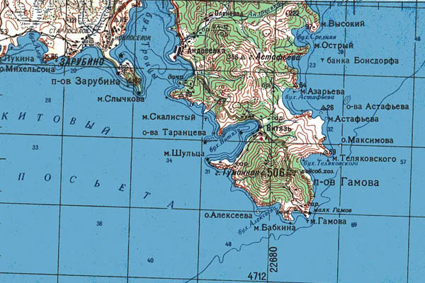 Уменьшенный фрагмент представленной топографической карты K-52-18 - Trasa.ru