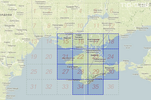Набор топографических карт квадрата L-36 - Trasa.ru
