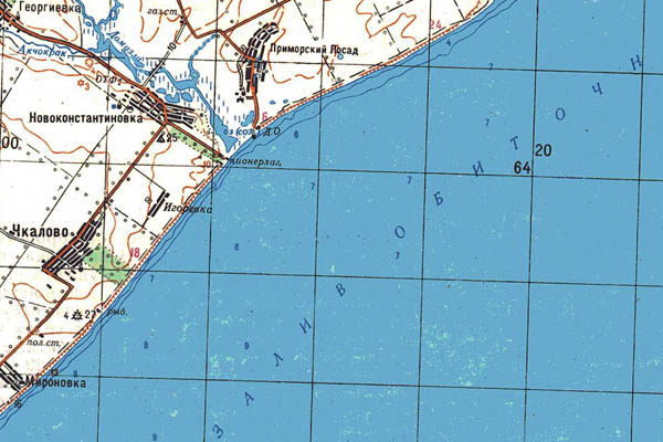 Уменьшенный фрагмент представленной топографической карты L-36-18 - Trasa.ru