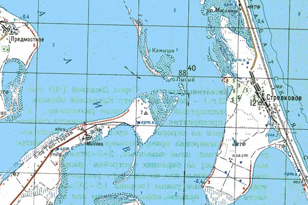Уменьшенный фрагмент представленной топографической карты L-36-23 - Trasa.ru