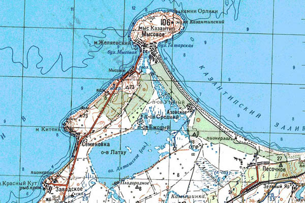 Уменьшенный фрагмент представленной топографической карты L-36-24 - Trasa.ru