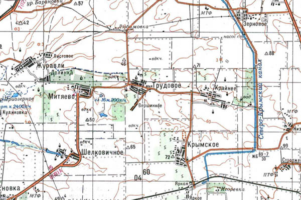 Уменьшенный фрагмент представленной топографической карты L-36-28 - Trasa.ru
