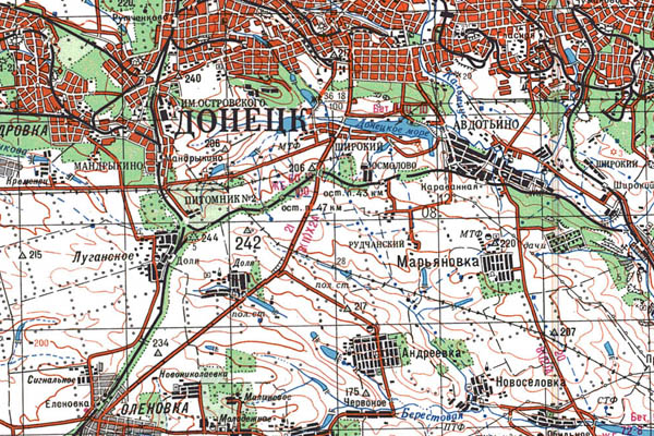 Уменьшенный фрагмент представленной топографической карты L-37-02 - Trasa.ru
