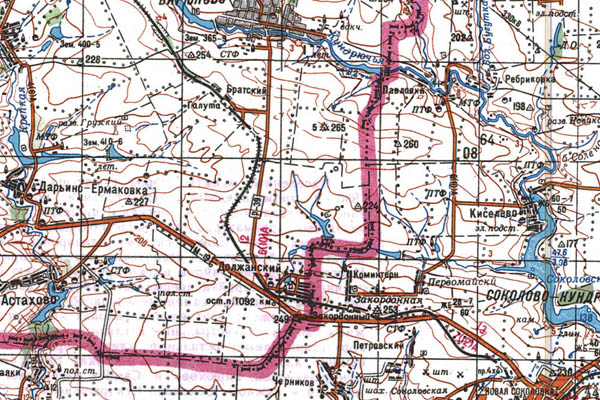 Уменьшенный фрагмент представленной топографической карты L-37-04 - Trasa.ru